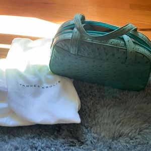 Tanner Kroll green animal skin handbag. Authentic.